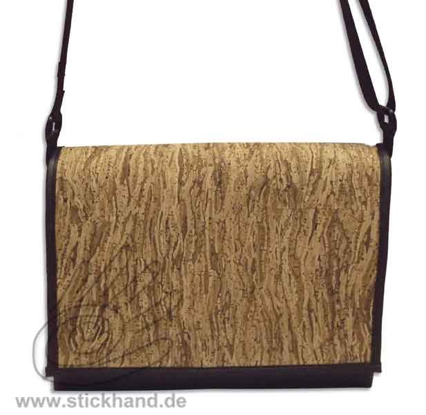 0304123 City-bag Lederimitat/Kork "maxi" - Rinden-Optik