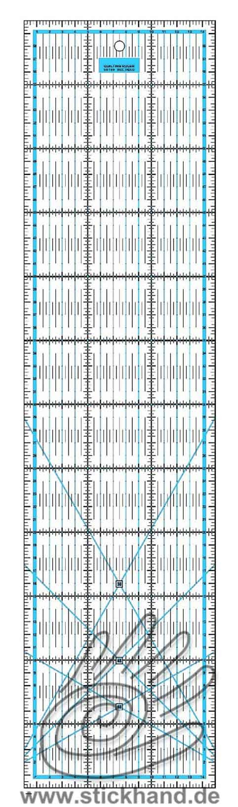 0604117 Patchworklineal 60 x 15 cm blau