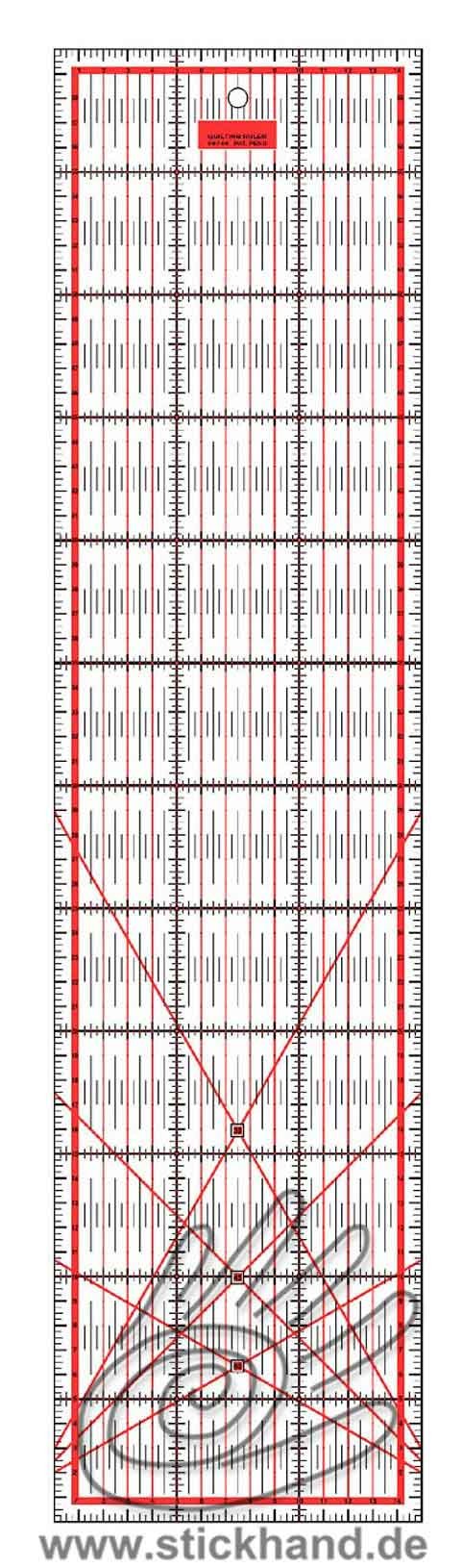 0604119 Patchworklineal 60 x 15 cm rot