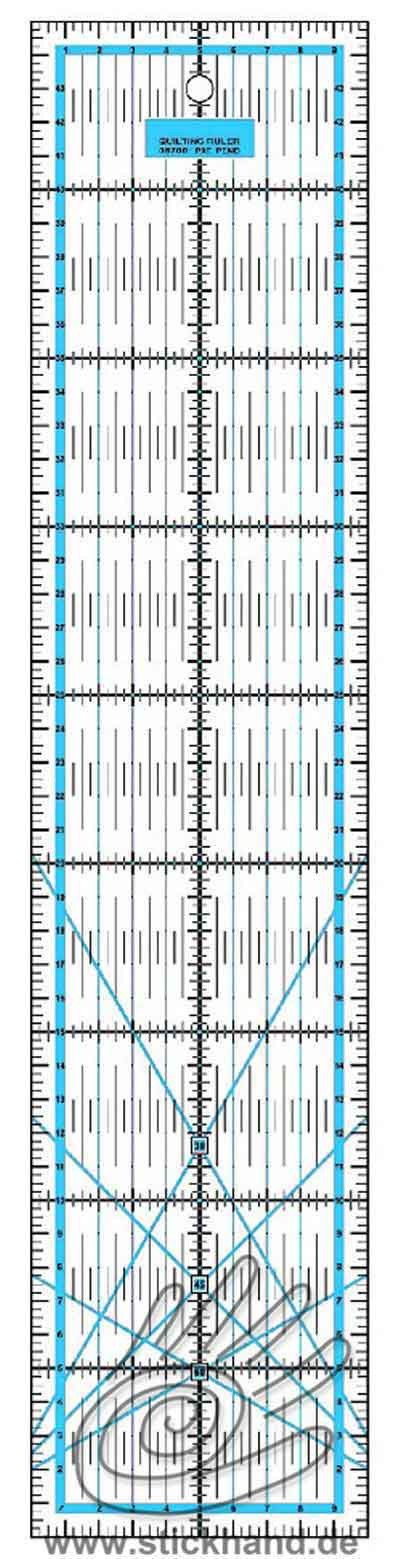 0604122 Patchworklineal 45 x 10 cm blau