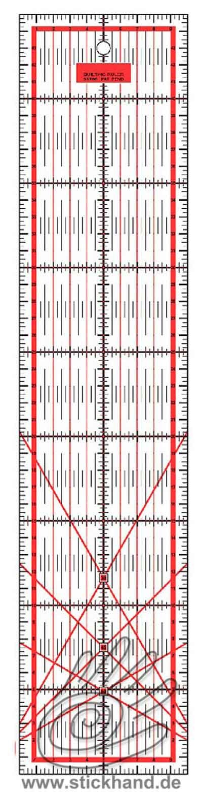 0604124 Patchworklineal 45 x 10 cm rot