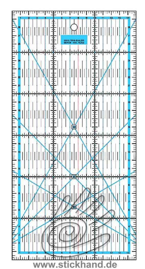 0604127 Patchworklineal 30 x 15 cm blau