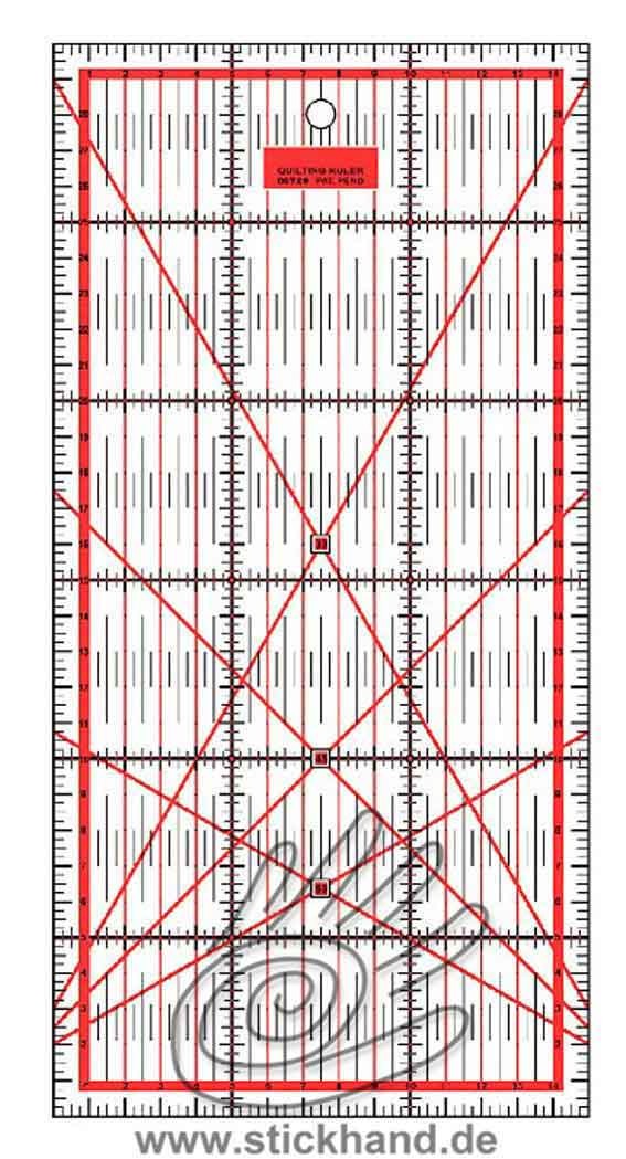 0604129 Patchworklineal 30 x 15 cm rot