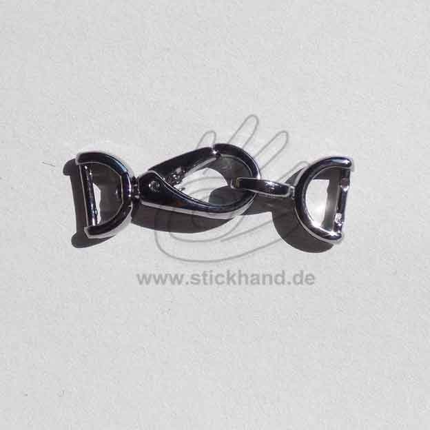 0604217 Karabinerhaken mit Verschlussöse, 10 mm Durchlass - altsilber