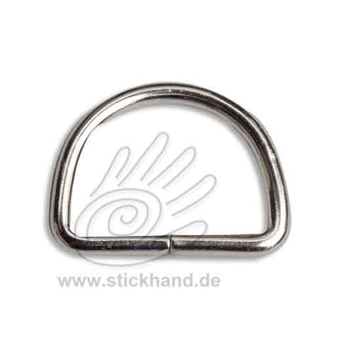 0604246 Halbrundring 30 mm Steg, silberfarben