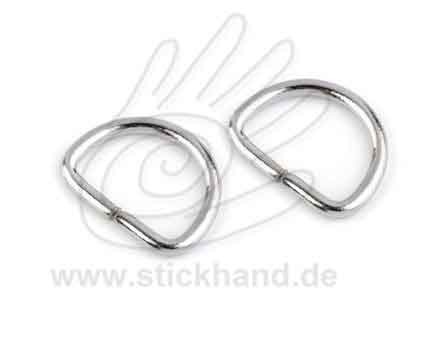 0604267 D-Ring silberfarben, 12 mm Durchlass