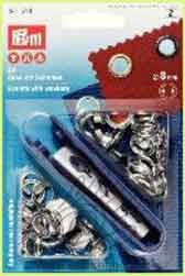 Prym 541 374 Ösen mit Scheiben 8 mm Durchmesser, silberfarben