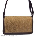 0304118 City-bag Lederimitat/Kork "klein & aktuell" Korkstoff Dunkelbraun-gold