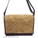 0304128 City-bag Lederimitat/Kork "breit" - Marmor-Optik