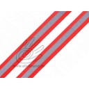 0603140 Reflektierendes Band - rot-grau-rot - 25mm breit