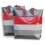0205135 shopper in stripes Materialset rot-grau